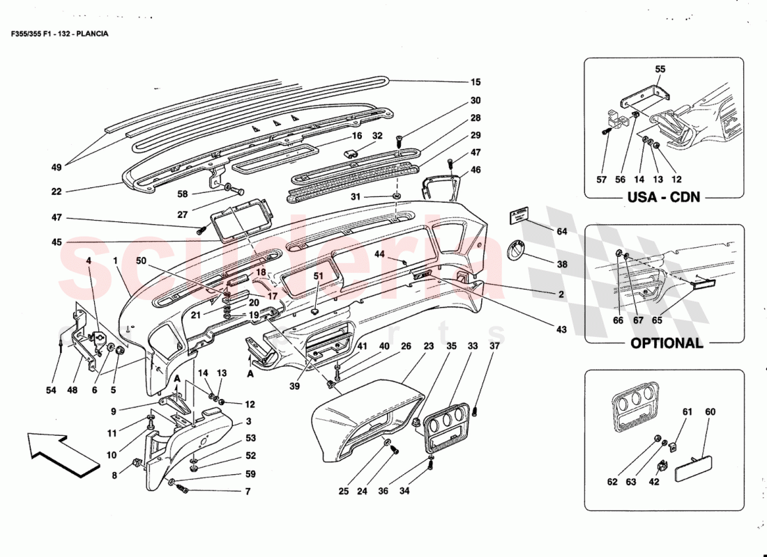 DASHBOARD of Ferrari Ferrari 355 (5.2 Motronic)