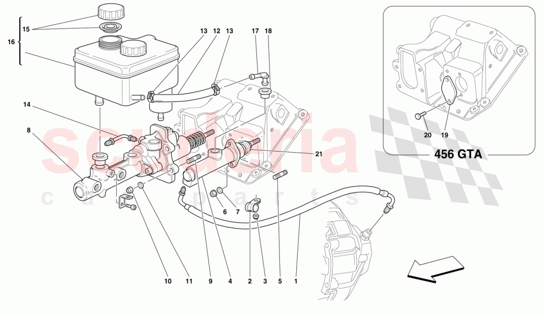 BRAKE AND CLUTCH HYDRAULIC SYSTEM -Valid for GD- of Ferrari Ferrari 456 GT/GTA
