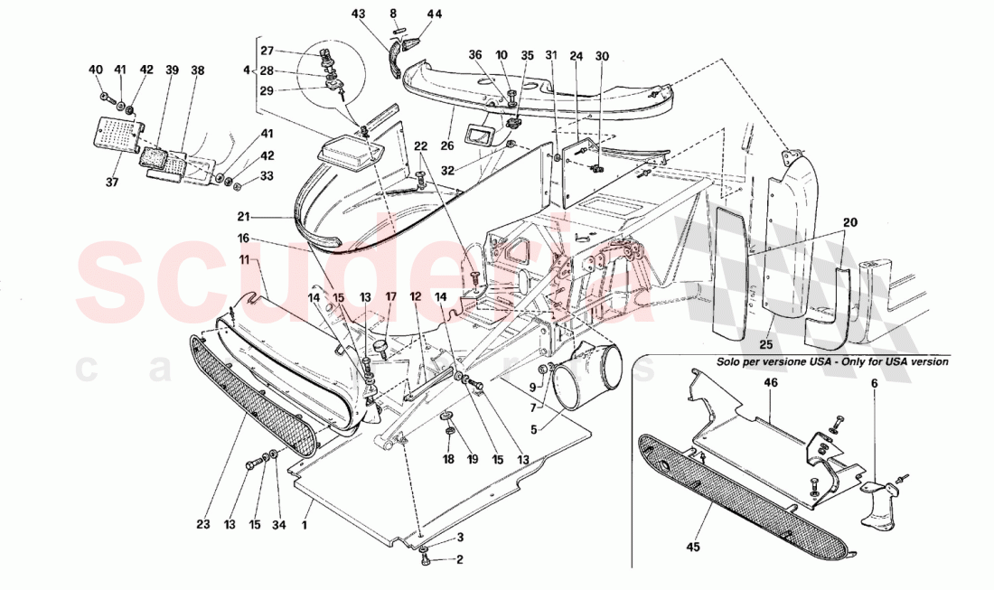 External elements body - Front part of Ferrari Ferrari F40