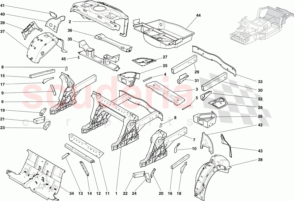 STRUCTURES AND ELEMENTS, REAR OF VEHICLE of Ferrari Ferrari 612 Scaglietti