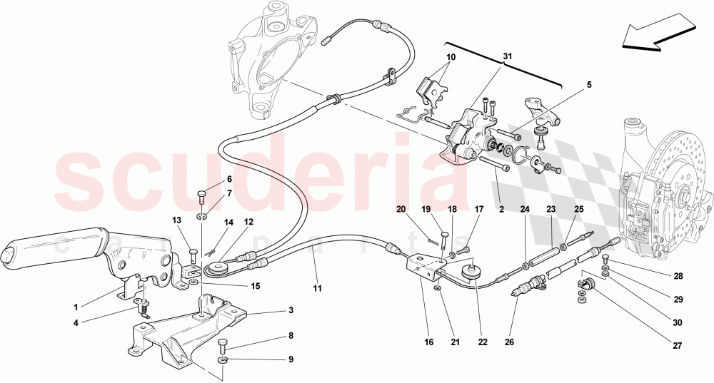 PARKING BRAKE CONTROL of Ferrari Ferrari 430 Scuderia Spider 16M