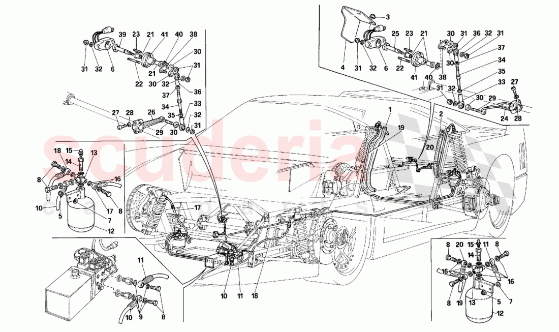 Lifting systems (for equipped cars) of Ferrari Ferrari F40