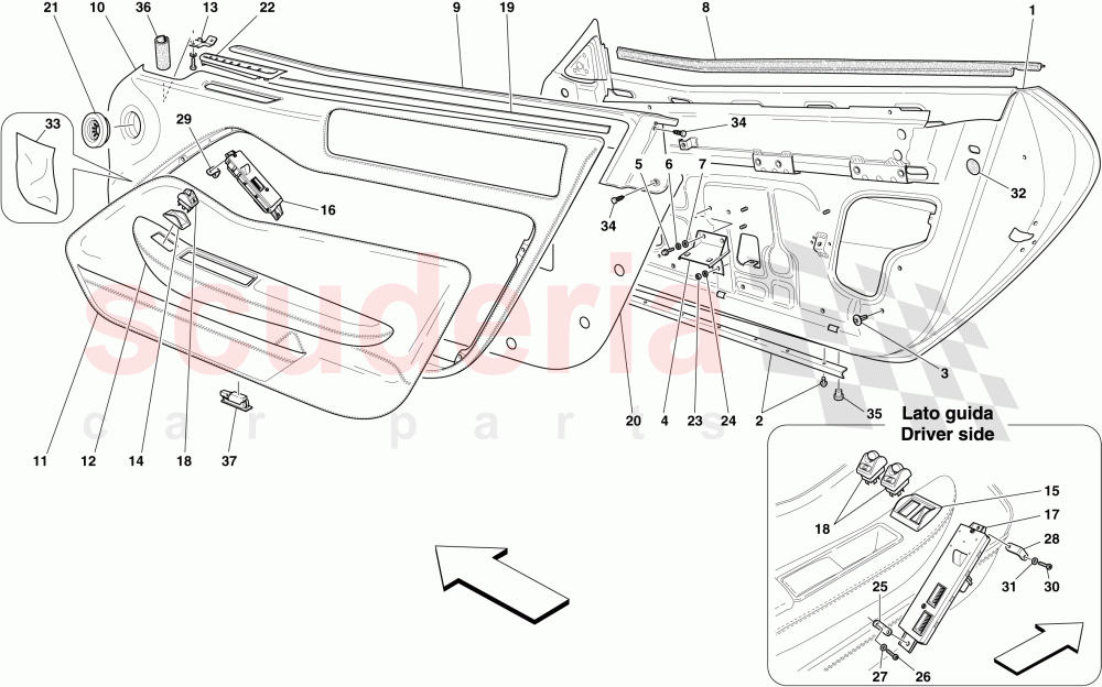 DOORS - SUBSTRUCTURE AND TRIM of Ferrari Ferrari 599 SA Aperta