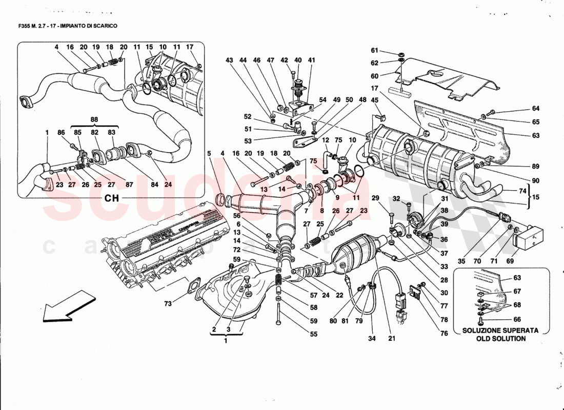 EXHAUST SYSTEM of Ferrari Ferrari 355 (2.7 Motronic)