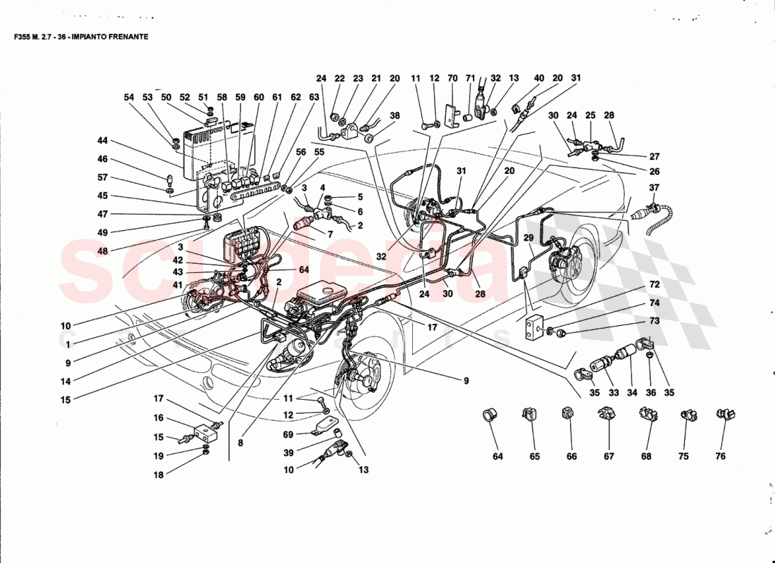 BRAKE SYSTEM of Ferrari Ferrari 355 (2.7 Motronic)
