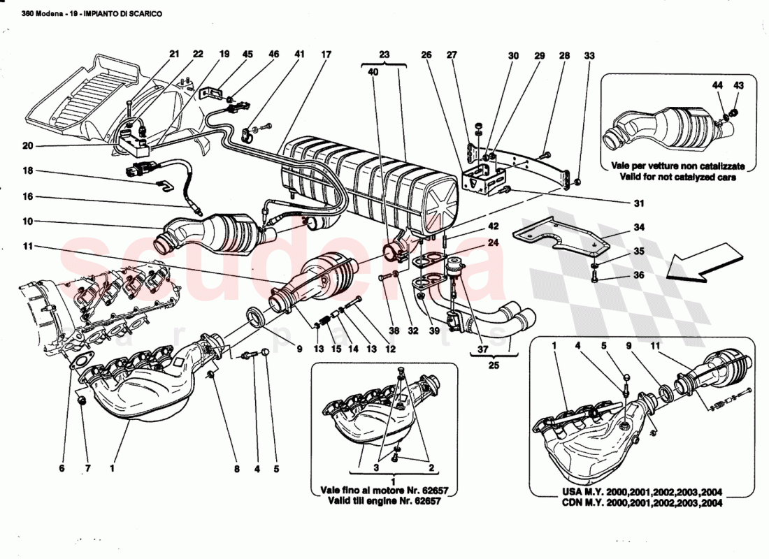 EXHAUST SYSTEM of Ferrari Ferrari 360 Modena
