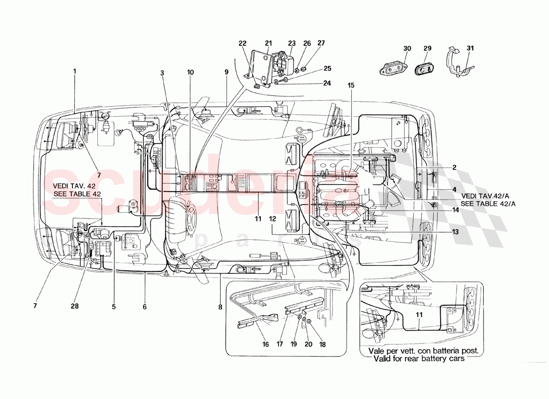 Electrical System - Not for USA of Ferrari Ferrari 348 TB (1993)