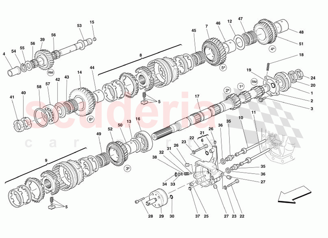 Main Shaft Gears and Clutch Oil Pump of Ferrari Ferrari 575 Superamerica