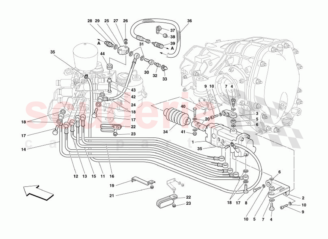 F1 Clutch Hydraulic Control -Valid for F1- of Ferrari Ferrari 575 Superamerica