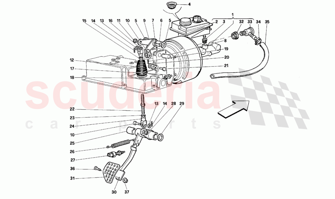 Brake hydraulic system -Valid for GD- of Ferrari Ferrari 512 M