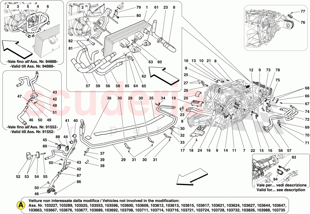 GEARBOX LUBRICATION AND COOLING CIRCUIT -Not for mechanical gearbox- of Ferrari Ferrari California (2012-2014)