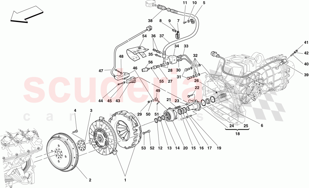 CLUTCH AND CONTROLS -Applicable for F1- of Ferrari Ferrari 430 Spider