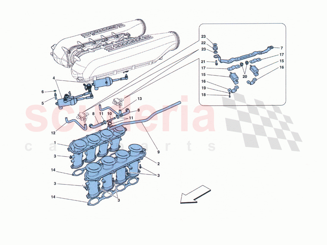 Suction manifold of Ferrari Ferrari 458 Challenge