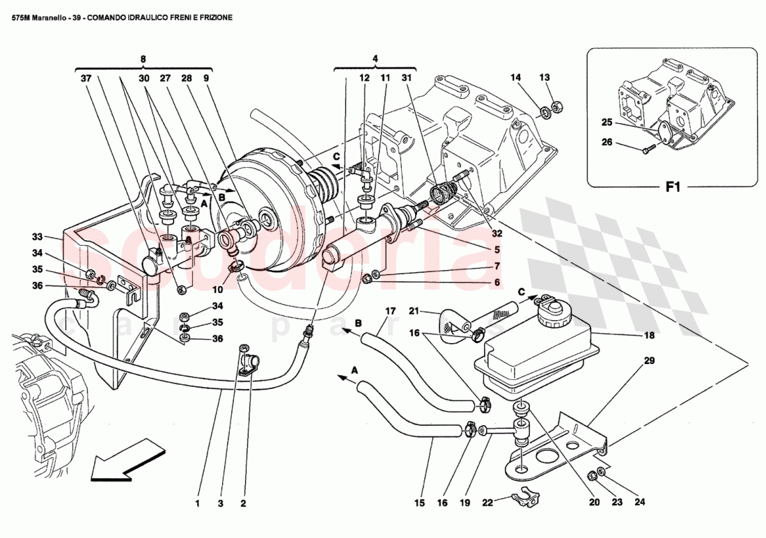 BRAKE AND CLUTCH HYDRAULIC SYSTEM of Ferrari Ferrari 575M Maranello