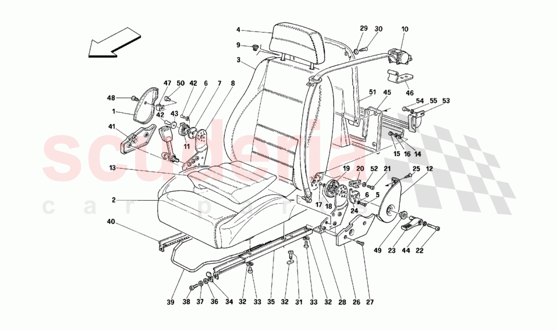 SEATS AND SAFETY BELTS -Not for Spider- of Ferrari Ferrari 348 (2.7 Motronic)