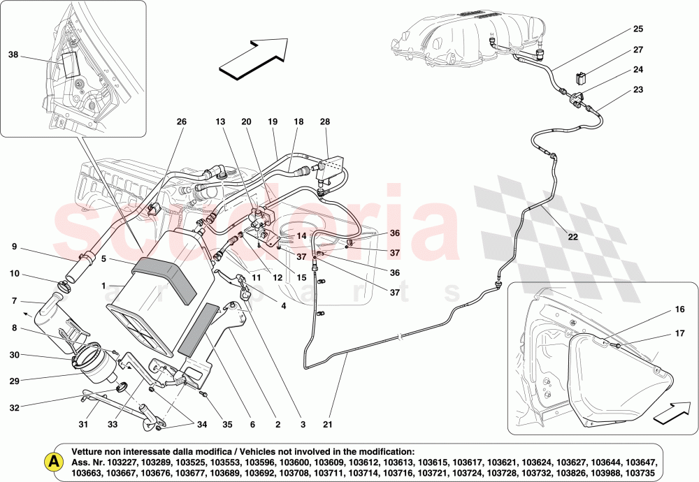 EVAPORATIVE EMISSIONS CONTROL SYSTEM of Ferrari Ferrari California (2012-2014)