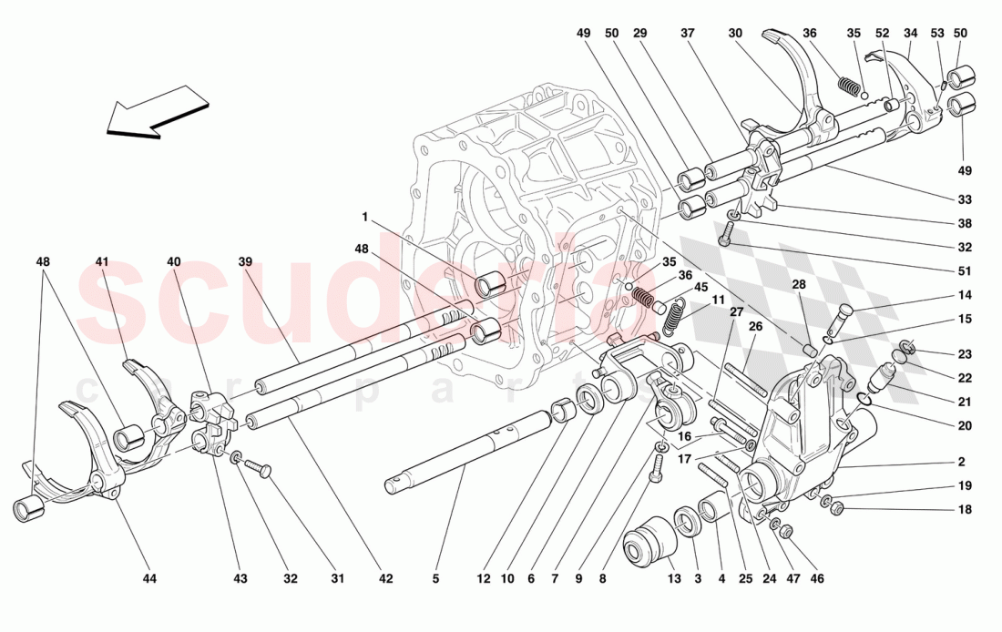 INSIDE GEARBOX CONTROLS -Not for 456M GTA- of Ferrari Ferrari 456 M GT/GTA