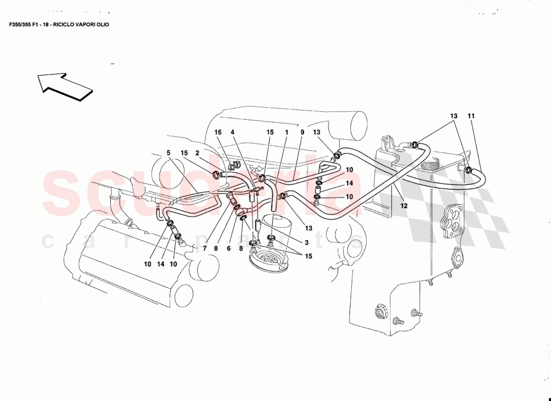 BLOW-BY SYSTEM of Ferrari Ferrari 355 (5.2 Motronic)