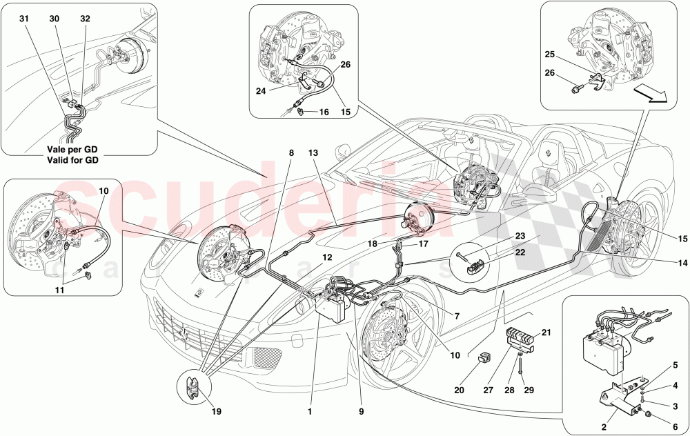 BRAKE SYSTEM of Ferrari Ferrari 599 SA Aperta