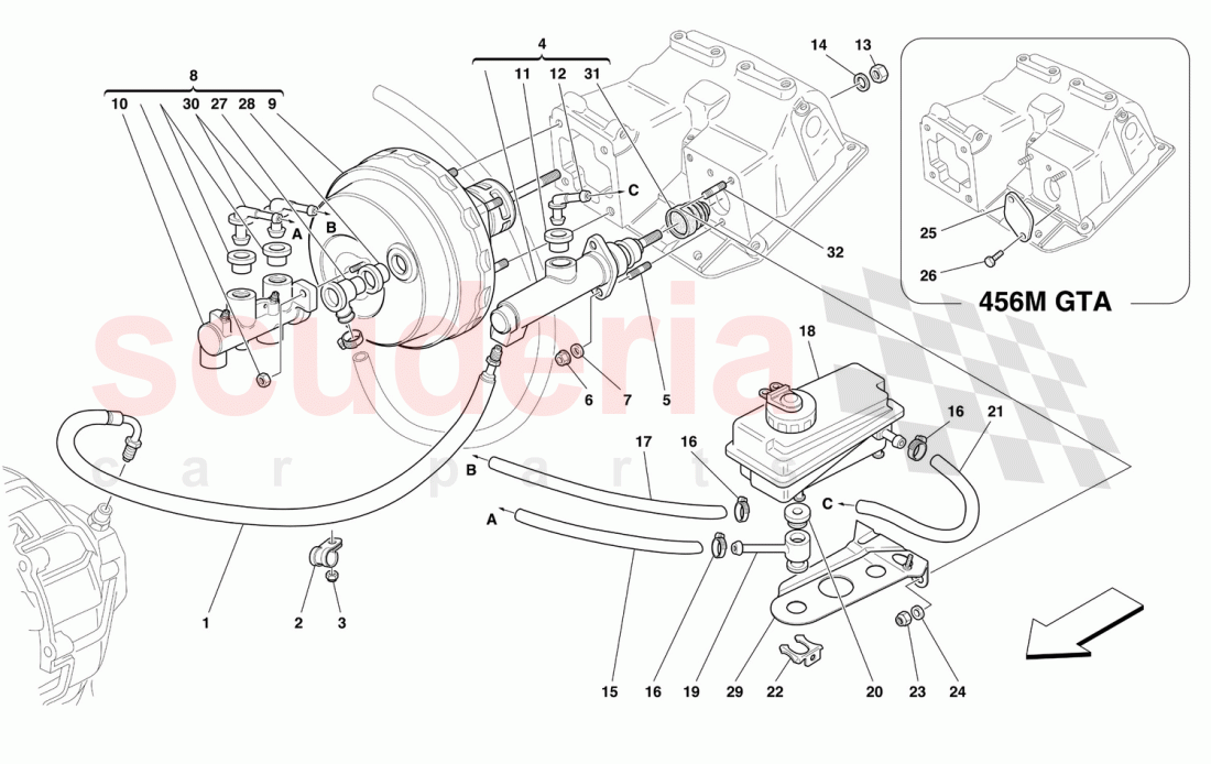 BRAKE AND CLUTCH HYDRAULIC SYSTEM -Not for GD- of Ferrari Ferrari 456 M GT/GTA