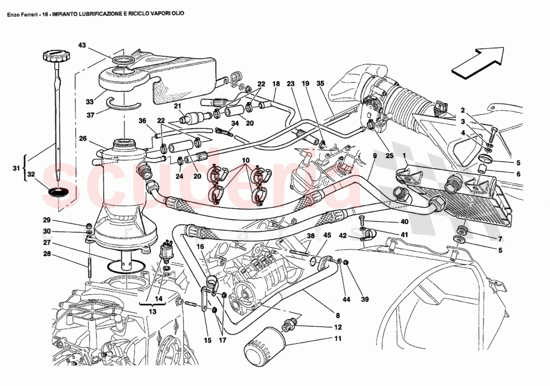 LUBRICATION SYSTEM AND BLOW-BY SYSTEM of Ferrari Ferrari Enzo