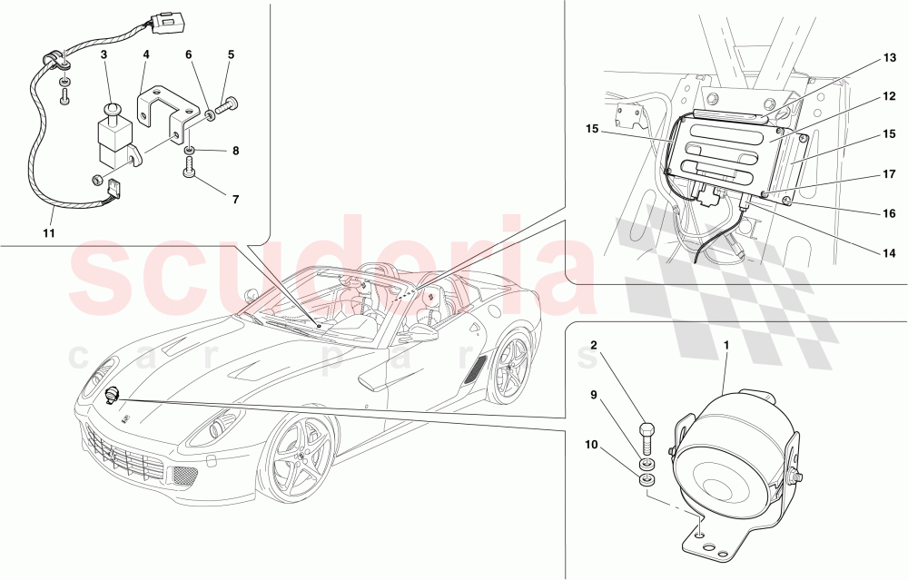 ANTITHEFT SYSTEM ECUs AND DEVICES of Ferrari Ferrari 599 SA Aperta