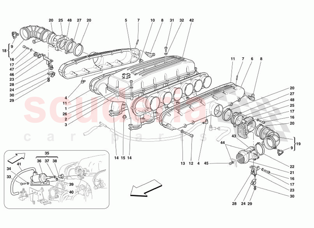 Air Intake Manifolds of Ferrari Ferrari 575 Superamerica