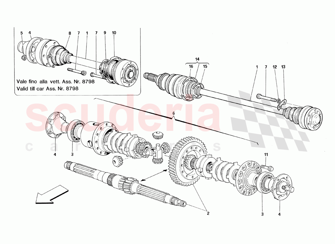 Differential & Axle Shafts of Ferrari Ferrari 348 TB (1993)