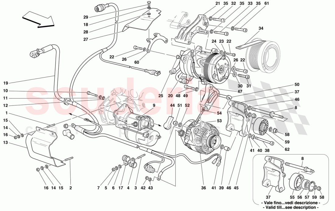 ALTERNATOR - STARTING MOTOR - AIR CONDITIONING COMPRESSOR of Ferrari Ferrari 456 M GT/GTA
