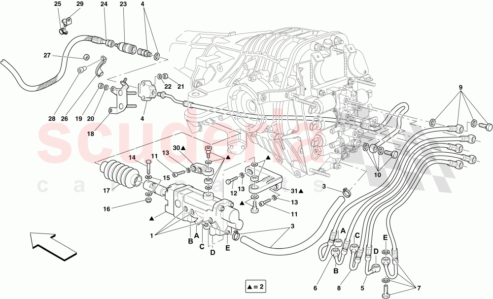 F1 CLUTCH HYDRAULIC CONTROL of Ferrari Ferrari 599 GTO