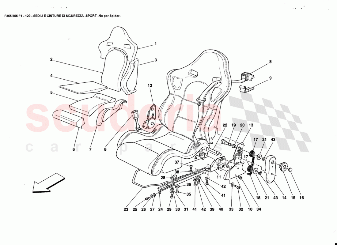 SEATS AND SAFETY BELTS -SPORT-Not for Spider- of Ferrari Ferrari 355 (5.2 Motronic)