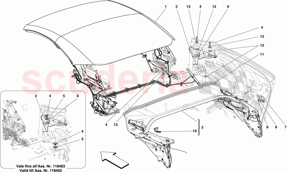 ELECTRIC ROOF: STRUCTURE of Ferrari Ferrari California (2012-2014)