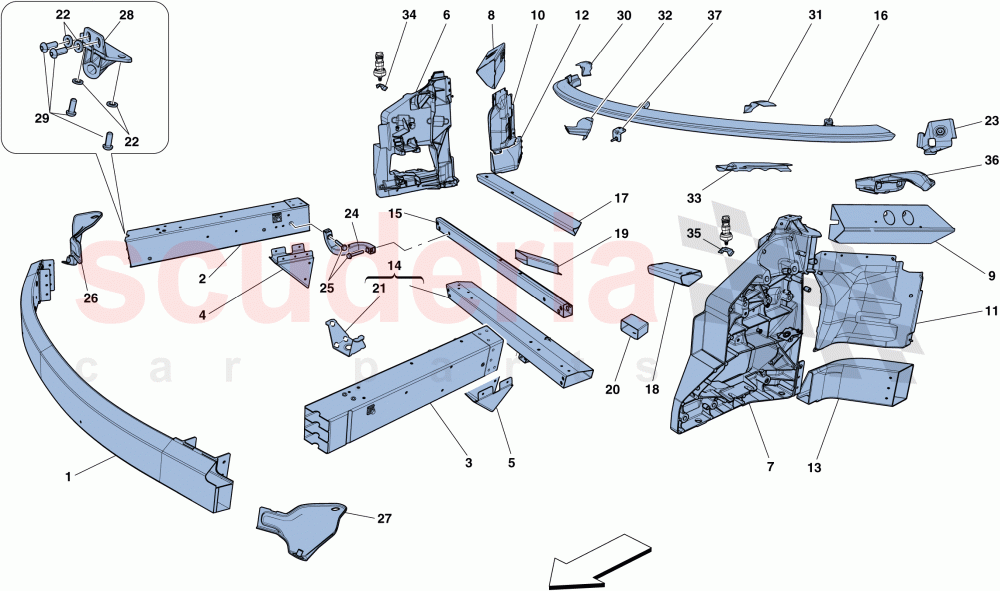 CHASSIS - STRUCTURE, FRONT ELEMENTS AND PANELS of Ferrari Ferrari 458 Speciale Aperta