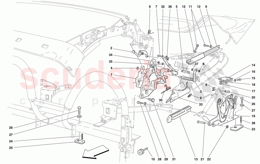 CAPOTE MOVEMENT - LOWER PART of Ferrari Ferrari 360 Spider