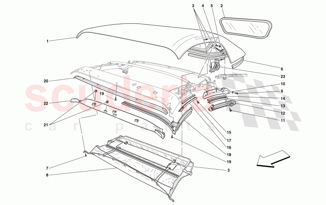 CHASSIS - GASKETS - MOULDINGS of Ferrari Ferrari 360 Spider