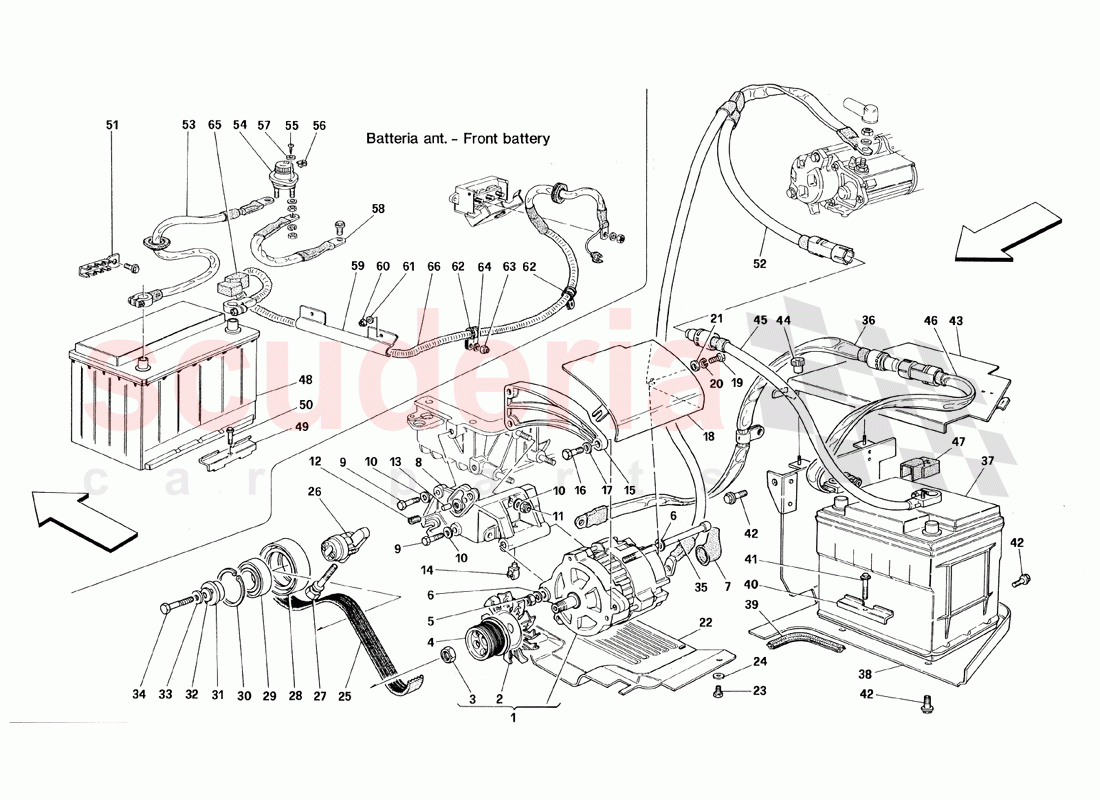 Current Generator (Valid Till Engine Nr. 30737) - Battery of Ferrari Ferrari 348 TB (1993)