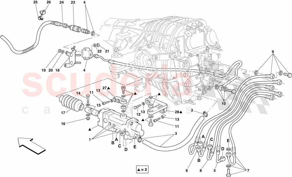 F1 CLUTCH HYDRAULIC CONTROL -Applicable for F1- of Ferrari Ferrari 599 GTB Fiorano