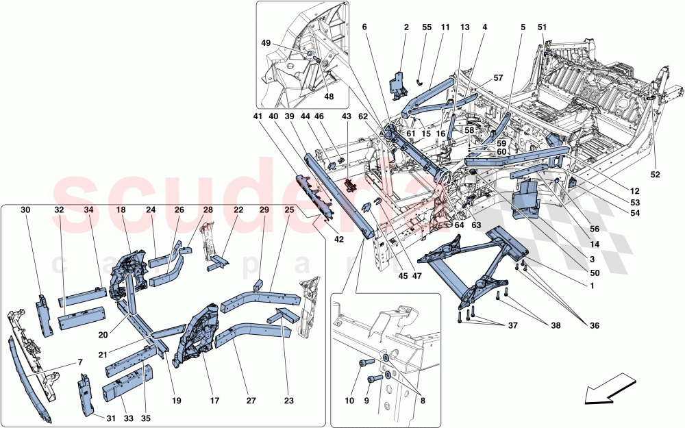 STRUCTURES AND ELEMENTS, FRONT OF VEHICLE of Ferrari Ferrari F12 TDF