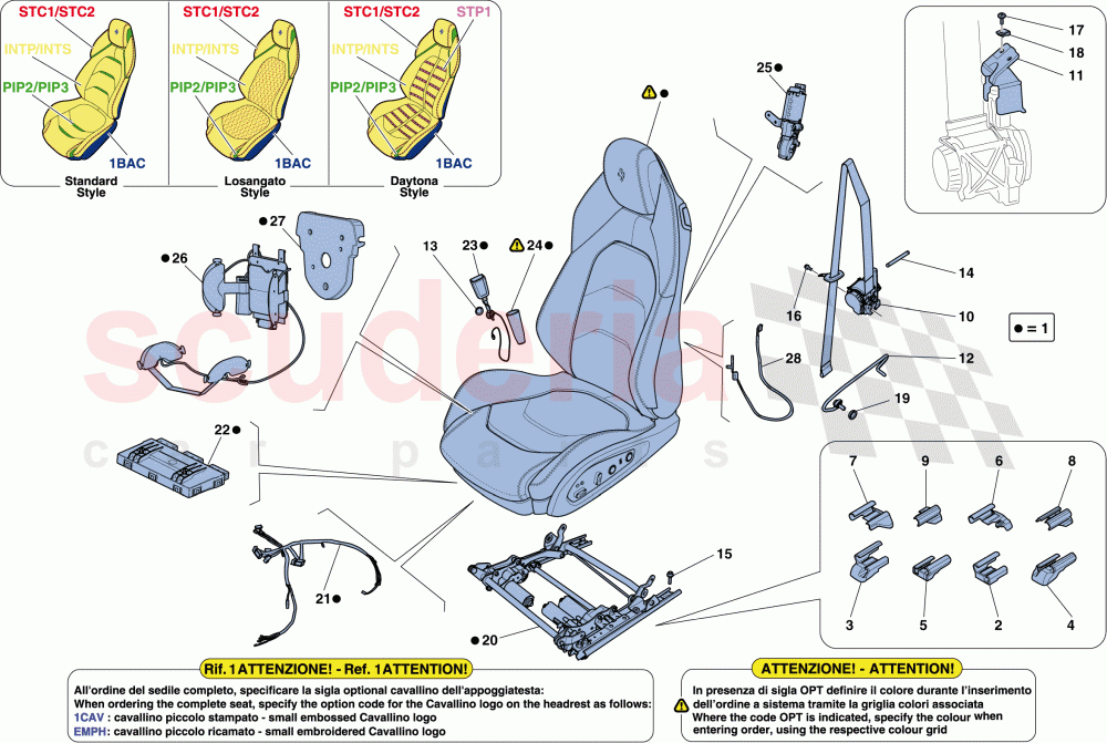 FRONT SEAT - SEAT BELTS, GUIDES AND ADJUSTMENT of Ferrari Ferrari GTC4Lusso T