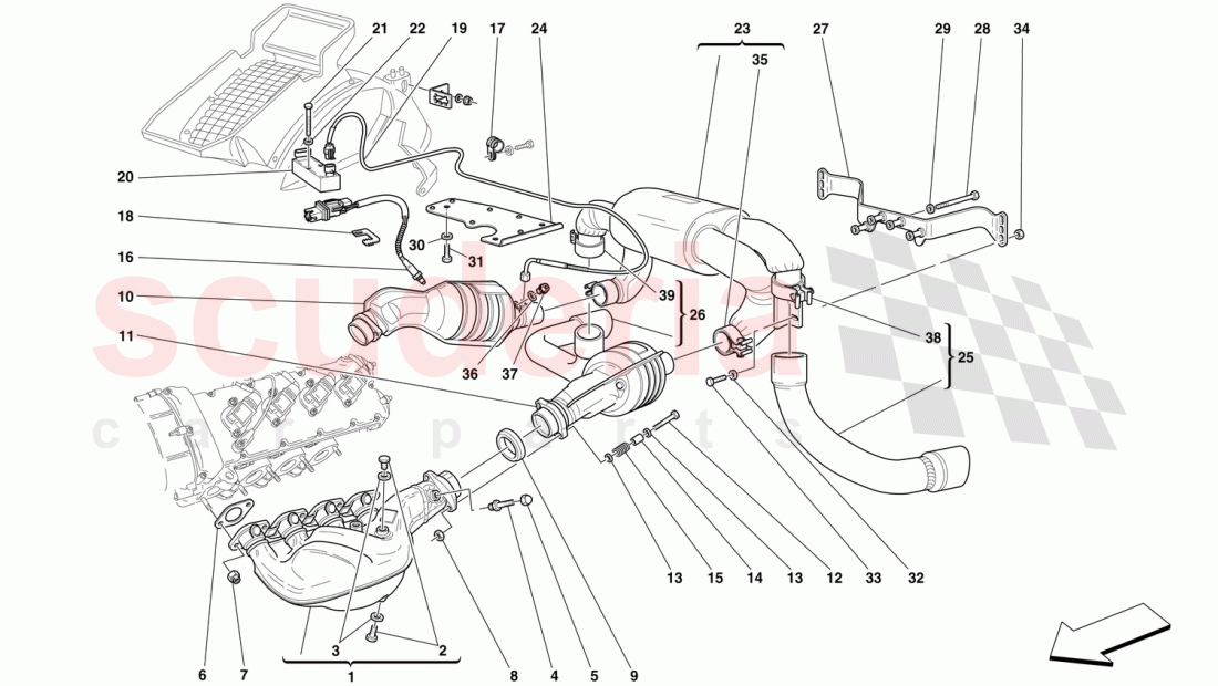 EXHAUST SYSTEM of Ferrari Ferrari 360 Challenge (2000)