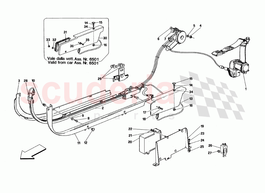 Passive Safety Belts System of Ferrari Ferrari 348 TS (1993)
