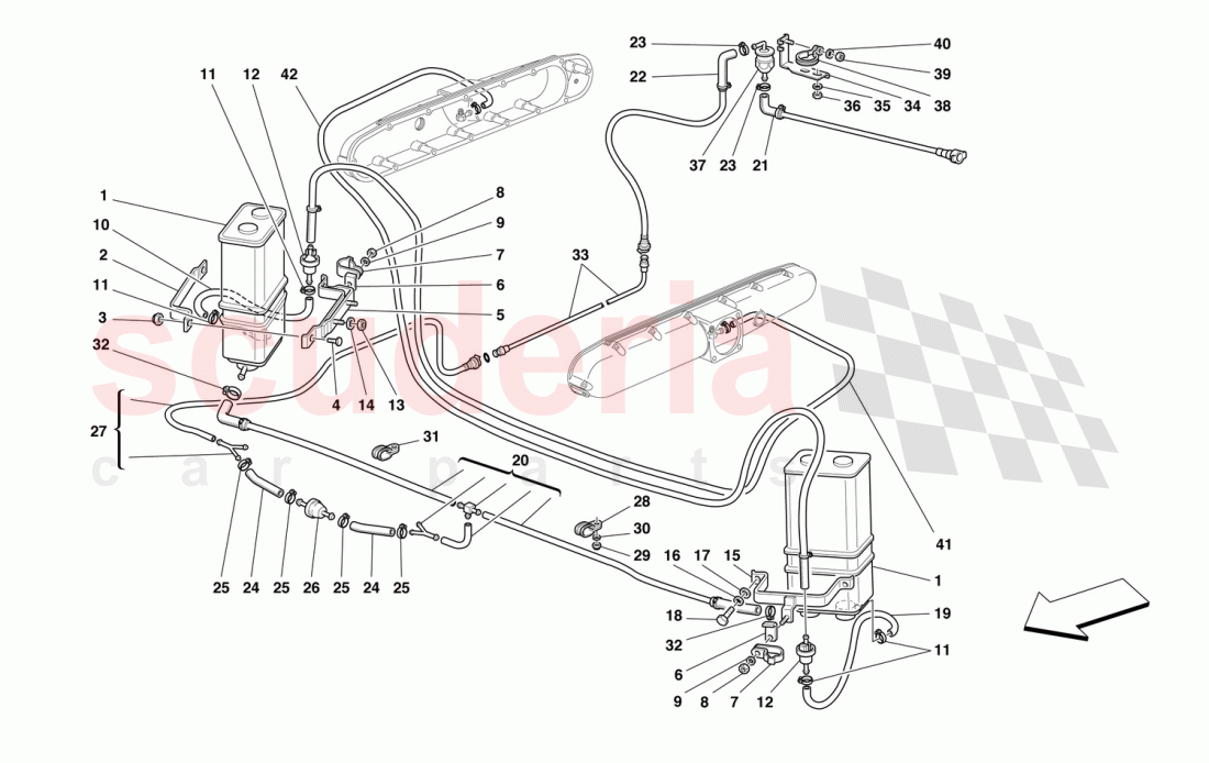 ANTIEVAPORATION DEVICE -Not for USA M.Y. 99, USA M.Y. 2000, USA M.Y. 2001, CDN M.Y. 99, CDN M.Y. 200 of Ferrari Ferrari 550 Maranello