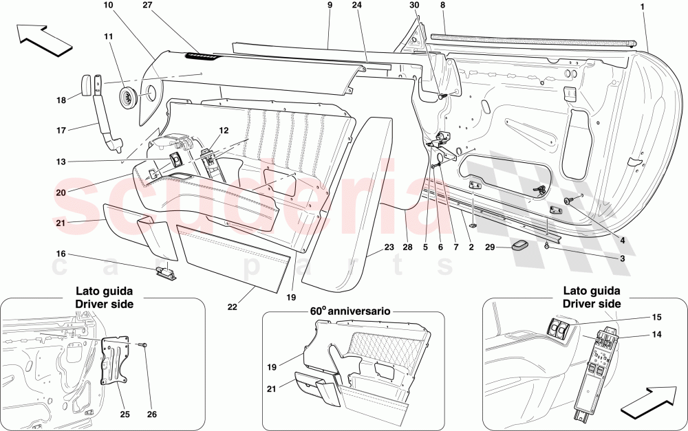 DOORS - SUBSTRUCTURE AND TRIM of Ferrari Ferrari 612 Sessanta