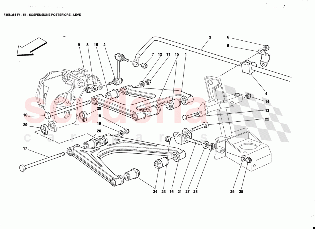 REAR SUSPENSION - WISHBONES of Ferrari Ferrari 355 (5.2 Motronic)