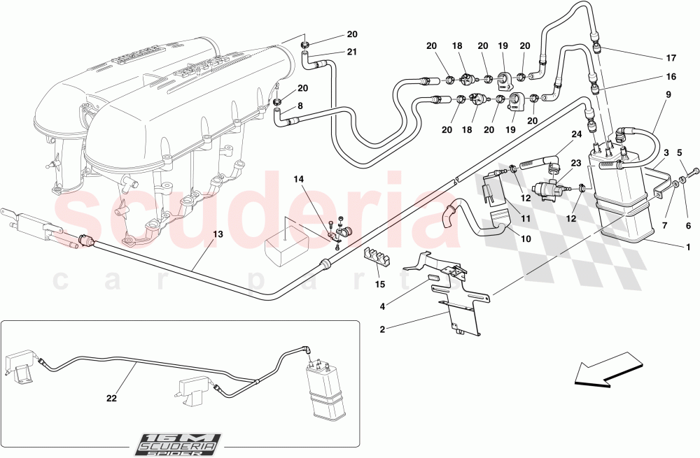 EVAPORATIVE EMISSIONS CONTROL SYSTEM of Ferrari Ferrari 430 Scuderia Spider 16M