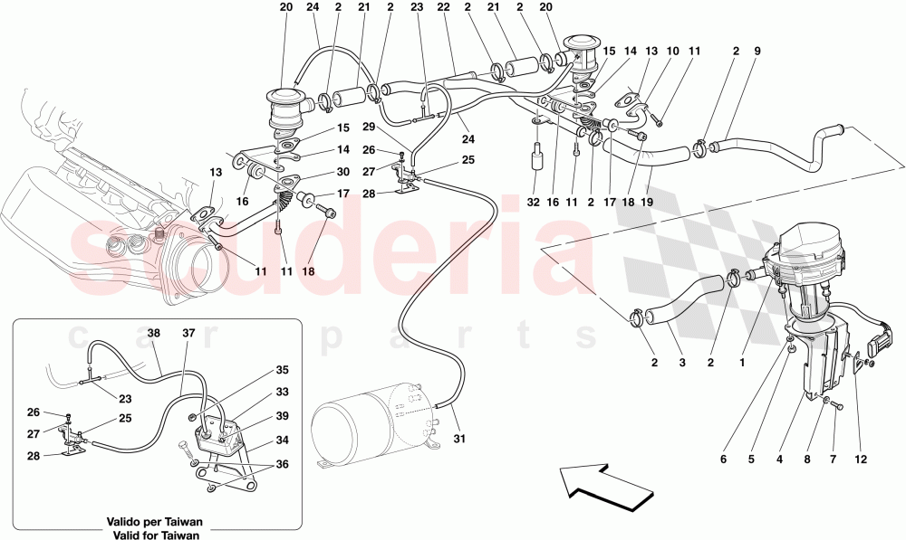 SECONDARY AIR SYSTEM of Ferrari Ferrari 430 Scuderia