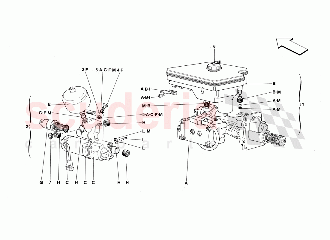 Hydraulic System for Antiskid of Ferrari Ferrari 348 TB (1993)