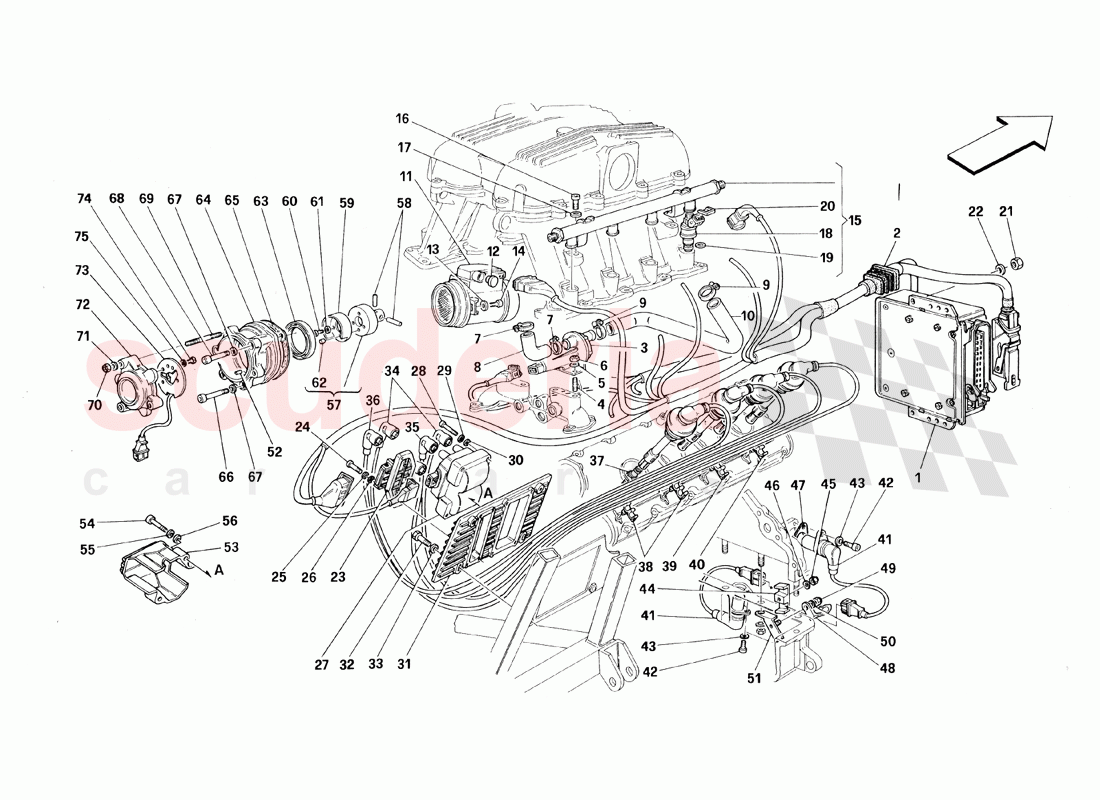 Air Injection - Ignition - Motronic 2.5 of Ferrari Ferrari 348 TS (1993)