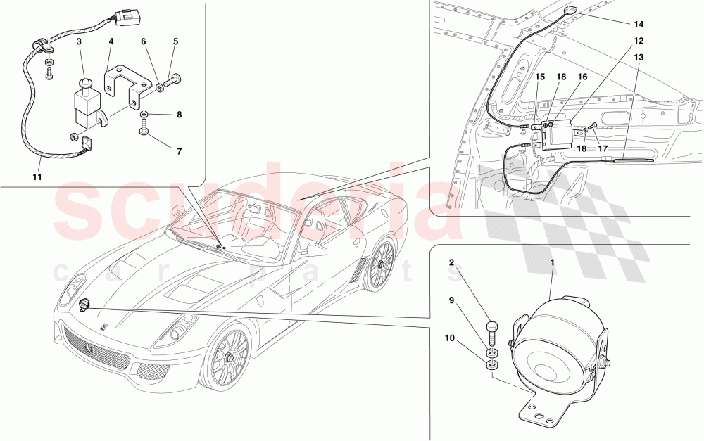 ANTITHEFT SYSTEM ECUs AND DEVICES of Ferrari Ferrari 599 GTO