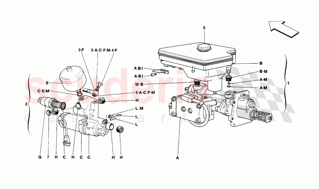 HYDRAULIC SYSTEM FOR ANTISKID of Ferrari Ferrari 348 (2.7 Motronic)